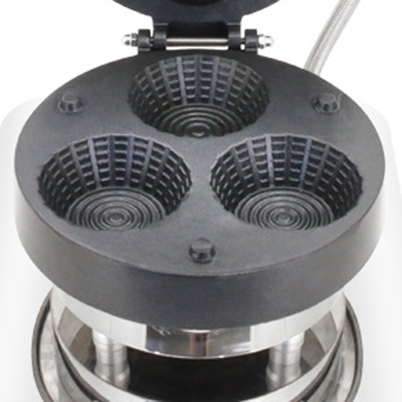 Mini Waffle Maker Machine - Kommerzielle Dreifach-Eiswaffelmaschine Eiswaffelproduktionsgerät Snack-Shop Waffeleisen