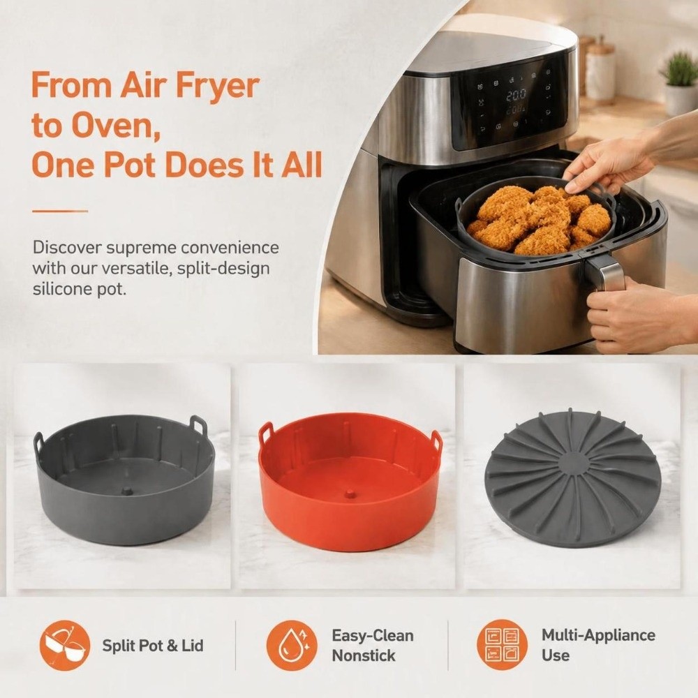 Lebensmittelechter Silikon-Top – Air Fryer Silicone Pot Liner Bewertung und Preis